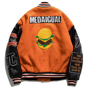 Wholesale Custom Baseball Letterman Men Embroidery Winter Varsity Jacket <b>Canvas</b> Front High Quality Fleece Lined - Product Image 4