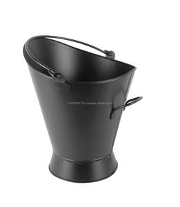 Elegante cubo antiguo de carbón de hierro negro con mango resistente para chimenea doméstica tradicional o uso decorativo rústico - Product Image 5