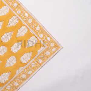 Serviettes de table en coton imprimées à la main motif floral feuille jaune 20x20 pouces, taille personnalisée, réutilisables, pour dîner, mariage, fête, en lin - Product Image 6