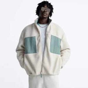 New Arrivals Winter Soft <b>Sherpa</b> Zip Polar Fleece Loose Casual Street Wear Custom logo for Sale Polar Fleece <b>Jackets</b> for <b>Men</b> - Product Image 1