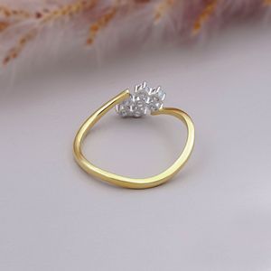 Floral Radiance Diamond Cluster <b>Ring</b> – Solid Gold Jewelry with Labgrown Diamonds – Luxury <b>Statement</b> <b>Ring</b> - Product Image 3