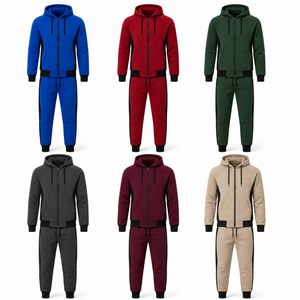 Ensemble de survêtement en molleton de coton épais personnalisé avec sweat à capuche zippé et pantalon de jogging – Fabricant OEM de vêtements de sport sous marque privée - Product Image 2
