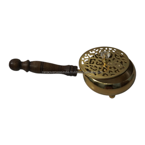 Quemador de incienso de hierro con mango de madera, quemador de carbón y resina Bakhoor, incensario de metal para el hogar, templo y meditación - Product Image 3