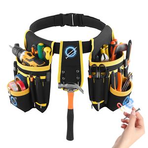 Cintura Porta Attrezzi Magnetica Regolabile a 28 Tasche, Borsa da Lavoro per Elettricisti e Carpentieri, Tasche Staccabili per Utensili - Product Image 6