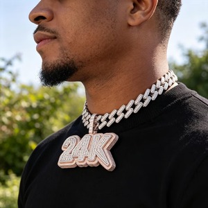 Collier Pendentif Charme le Plus Vendu en Argent 925, Bijoux Hip Hop de Luxe, Chaîne Pendentif Glaçé pour Hommes et Femmes, Cadeau Tendance et à la Mode en Promotion - Product Image 5