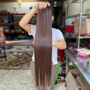 Extensiones de Cabello Humano Vietnamita Liso Natural, Trama Doble a Máquina, Puntas Gruesas, Color Marrón, 100 Gramos - Product Image 3