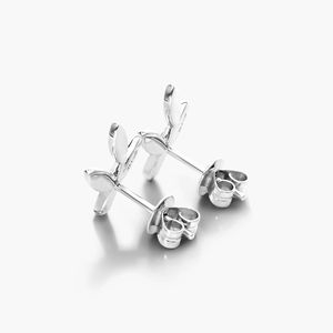 ต่างหูเพชรทรงใบไม้ทองคำขาว 14K เพชรเพาะเลี้ยงในห้องปฏิบัติการ - Product Image 5