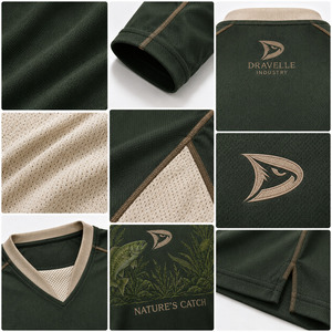 OEM Custom Men's Performance Fishing Jersey <b>Long</b> <b>Sleeve</b> UPF 50+ Quick-Dry Polyester <b>Mesh</b> Sublimated Angler Tournament Shirt - Product Image 6