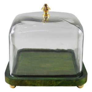 Support à gâteau carré en bois et verre, idéal pour les mariages, les anniversaires et les fêtes, vaisselle et assiettes de présentation - Product Image 1