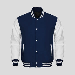 Veste universitaire orange et blanche pour homme, style preppy, fermeture à boutons, coupe classique, vêtement d'automne - Product Image 2