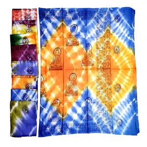 Bufanda de algodón con estampado de Buda y diseño tie-dye para mujer, bufanda larga multiusos para todas las estaciones, venta al por mayor desde India. - Product Image 1