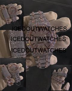 Hiphop Custom Luxury Iced Out Stainless Steel Case Quartz <b>Watch</b> with Luminous Glass Dial 10 Bar Water Resistant for <b>Men</b> Women - Product Image 2