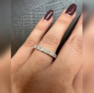 Luxury Radiant Cut Lab Grown <b>Diamond</b> <b>Ring</b> In 925 Sterling Silver For Women Perfect For Engagement Wedding And Anniversary Gift - Product Image 6