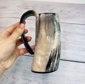 Premium Buffalo Horn <b>Mug</b> Handcrafted Unique Design Eco Friendly Natural Texture Rustic Elegant Decorative Collection Gift - Product Image 1