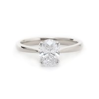 Bague de luxe en or blanc massif 18 carats avec diamant ovale de 1 carat cultivé en laboratoire, certifié IGI, pour femme, bijoux durables cultivés en laboratoire pour femme