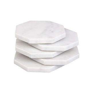 Ensemble de sous-verres en marbre finition luxe, écologiques, durables, lavables, en pierre naturelle, style moderne pour la maison - Product Image 1