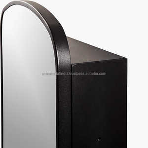 Espejo de baño con recubrimiento en polvo negro de forma cuadrada de lujo-Espejo interior montado en la pared para el hogar y el baño - Product Image 3