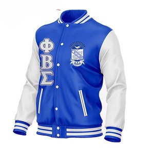 Phi Beta Sigma 1914 |   Chaqueta Varsity Letterman Azul y Blanca con Parche de Chenilla, Estilo Universitario, para Fraternidades Greek Life - Product Image 3