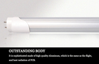 Tube LED AL+PC de 4 pieds à haute efficacité lumineuse avec corps en aluminium et en plastique pour bureau/maison/entrepôt