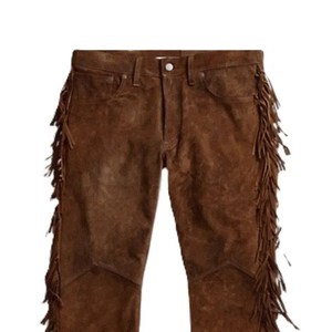 Pantalon en cuir pour homme de haute qualité à prix abordable, avec fermeture boutonnée, respirant, couleur unie, style streetwear, léger, coupe droite, teinture unie - Product Image 4