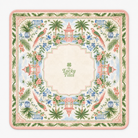 Tapis de Mahjong pliable en néoprène de luxe à motif floral chinoiserie 33 pouces, antidérapant, avec illustration originale, pour jeu de table américain et poker