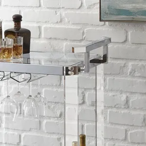 Chariot de service en métal fait main de luxe, nouveau chariot de bar roulant moderne pour hôtel, restaurant, maison, fête et événements, restauration haut de gamme - Product Image 3