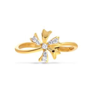 Bague de fiançailles en or de qualité supérieure pour femme : diamants taille marquise de 0,35 carat dans un design feuille détaillé - Product Image 5