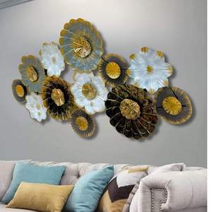 Escultura de Pared Metálica 3D de Estilo Art Deco con Diseño Floral Moderno de Daystar Trade, Forma Irregular para Sala de Estar, Dormitorio, Boda, Ramadán - Product Image 2