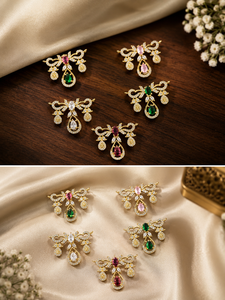 Pendentif Mangalsutra en cuivre plaqué or de qualité supérieure avec design floral en zircon, bijoux ethniques élégants pour un usage quotidien, cadeau pour femmes - Product Image 2