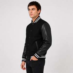 Varsity jacket featuring a relaxed fit premium comfort and timeless sporty details for practical stylish everyday outerwear wear - Product Image 1