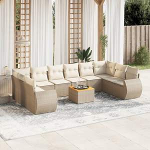 Set Divano da Giardino Beige Crema Bianco - Product Image 1