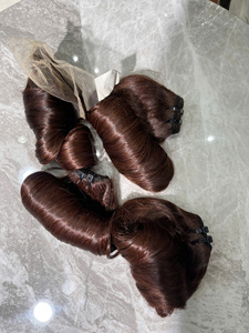 Extensions de queue de cheval à clipser 100% cheveux humains vietnamiens, ondulées, postiche brun - Product Image 2
