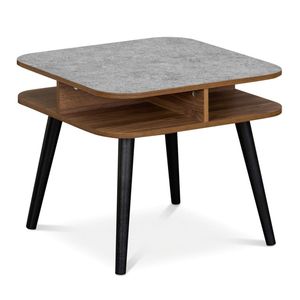 Tavolino Quadrato da 24 Pollici in Finto Marmo con 4 Ripiani Portaoggetti, Elegante Comodino per Soggiorno e Camera da Letto - Product Image 4