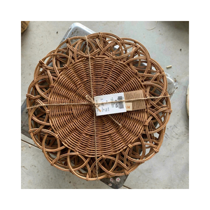 Ensemble d'assiettes en rotin tissé naturel, assiettes de service faites à la main pour la cuisine, la table à manger, la décoration - Product Image 5