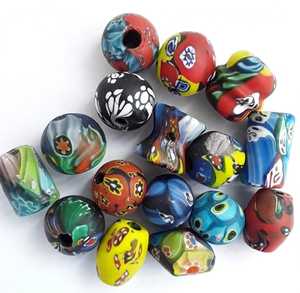 Cuentas de Vidrio Africanas Hechas a Mano con Diseño en Espiral, Ghana, Nigeria, Kenia, Venta al por Mayor, Cuentas Venecianas Recicladas, Suministro de Joyería DIY, Caja FIRDOS - Product Image 3