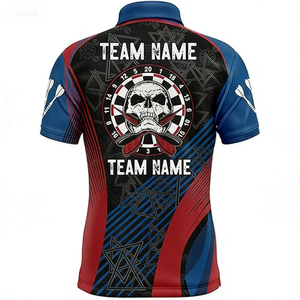 Camisetas de Dardos Personalizadas al por Mayor, Económicas, de Secado Rápido, Sublimadas, para Hombre, Ropa Profesional de Dardos, Camisetas de Poliéster Transpirables con Bolsillo - Product Image 2