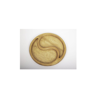 Plateau en bois en forme de croissant de lune pour cristaux, pierres, boucles d'oreilles, bracelets, colliers et bagues, de forme ronde et en promotion - Product Image 1