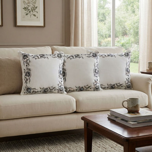 Housse de coussin brodée à la main de luxe de haute qualité 100% coton housse de coussin brodée de haute qualité broderie Quang Thanh - Product Image 1
