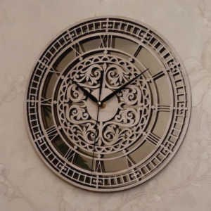 Reloj de Pared Floral Moderno y Lujoso, Minimalista, de Acrílico Negro, Silencioso, de Cuarzo, Decorativo para el Hogar, Sala de Estar u Oficina - Product Image 4