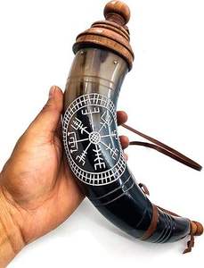 Tapa de Latón Pulido de Alta Calidad para Recipientes de Pólvora, Estilo Náutico de Lujo, Hecha a Mano con Cuerno de Búfalo, Ecológica, AUREVIA CRAFTS - Product Image 3