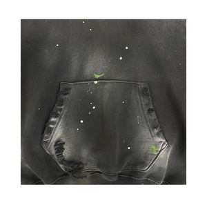 Sudadera con Capucha Oversize de Invierno Unisex de Alta Calidad, Estilo Boxy, con Efecto Desgastado, Lavado Ácido, Estampado y Bordado, 100% Algodón - Product Image 2