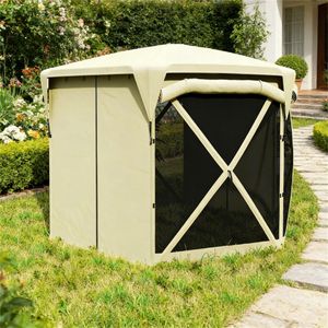 Pavillon pare-soleil beige pliable, abri pratique et pratique pour l'extérieur - Product Image 1