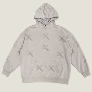 Women's Oversized Hoodie Embroidered Geometric Pattern Full Sleeve Knitted Cotton Autumn Casual Wear - Product Image 6