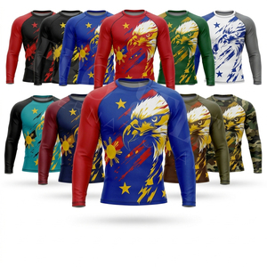 Camiseta de Compresión de Manga Larga con Diseño Sublimado, para Hombre, de Secado Rápido, para BJJ, Entrenamiento Deportivo, Gimnasio, OEM, ODM - Product Image 1