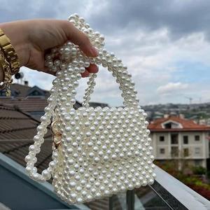 Bolso de Mano Clásico Hecho a Mano con Cuentas Cuadradas de Acrílico para Mujer, Bolso de Fiesta, Bolso de Hombro para Boda, con Cierre Magnético - Product Image 3