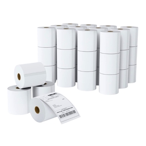 Rollos de Etiquetas Resistentes al Agua de Plástico para Impresión Térmica Directa de 4x6 Pulgadas, 400 Etiquetas por Rollo, Embalaje Cosmético, Código de Barras de Envío - Product Image 1