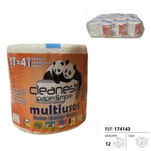 Asciugamani da Cucina Multiuso Cleanest Paper&More, 18=4 Rotoli, Ecologici per Cucina - Product Image 1