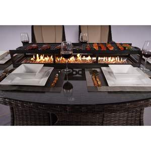 50,000BTU <b>Outdoor</b> Rattan Gas Fire Pit <b>Table</b> Propane <b>Outdoor</b> <b>Table</b> Only - Product Image 6