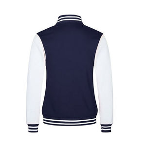 Chaqueta Varsity de poliéster con logotipo personalizado estilo moderno para hombre, cierre con botones, bolsillos, estilo Letterman, béisbol, bomber. - Product Image 4