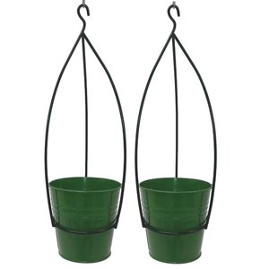 Jardinière suspendue élégante en fer forgé avec un artisanat floral complexe pour un style extérieur luxueux - Product Image 1